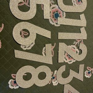 Glitter Gold milestone Number Cutout numbers
